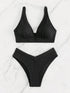 Black Lace-Up Bikini Set