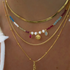Summer Multilayer Handmade Necklace with Crystal Pendant