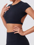 Ctenkevet Women's Yoga Crop Top with Back Detail