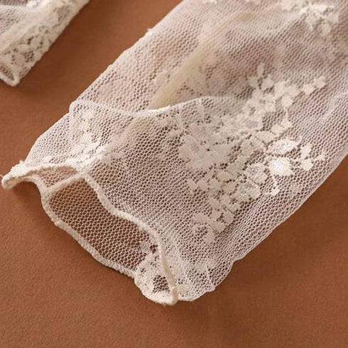 Floral Lace Turtleneck Blouse for Women
