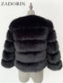 Elegant Faux Fur Coat in Black and White for Women