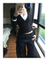 Genayooa Retro Y2K Long Sleeve Black T-shirt for Women