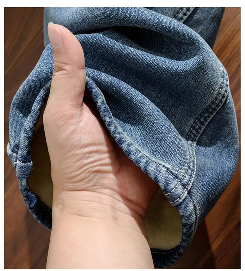 High Waist Fleece Lined Straight Jeans for Women