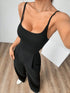 Elegant Women's Knitted Jumpsuit in Black and Grey
