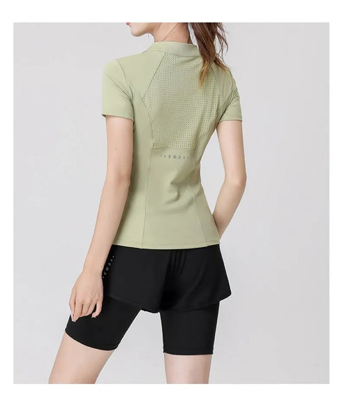 PHIGEER Open Back Long Sleeve Yoga Top for Women
