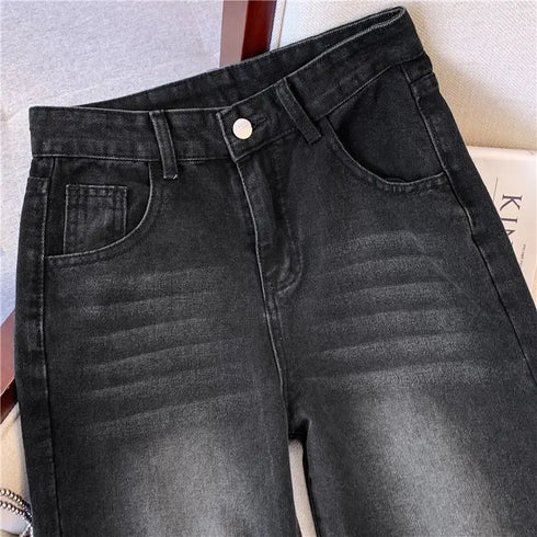 Women's Thick Fleece Straight Jeans - Casual Velvet Denim