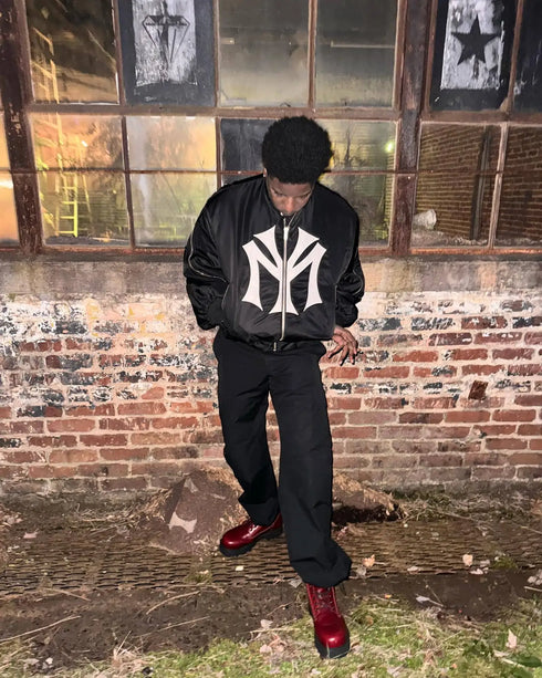 Unisex Black Zip-Up Hoodie with Embroidery Detail