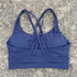 Solid Colour Cross Back Sports Bra with Multiple Straps