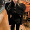 Elegant Black Blazer with Gold Buttons