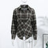 Casual Plaid V-Neck Blouse for Women