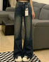 High Waist Straight Fit Denim Jeans for Women