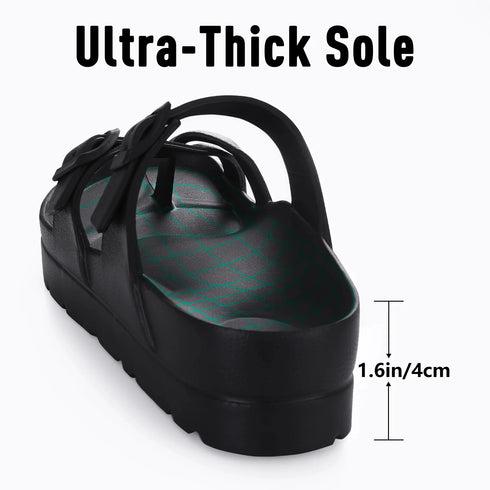 Crestar Women Platform Sandals with Arch Support and Buckle