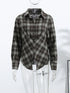 Casual Plaid V-Neck Blouse for Women