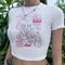 Japanese Anime Chobits Kawaii Cartoon Cropped Short Sleeve T Shirt for Women Vintage Aesthetic Punk Top