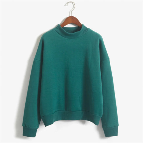 Women's Velvet Turtleneck Long Sleeve Sweatshirt