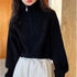 Half Zip Collar Knitted Sweater for Women