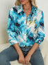 Women's Elegant Marble Print Long Sleeve Work Shirt