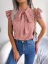Women's Ruffle Short Sleeve Chiffon Blouse