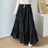 Korean Style Tiered Maxi Skirt with Elastic Waist