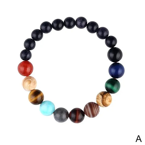 Eight Planets Bead Bracelet - Natural Stone Yoga Accessory