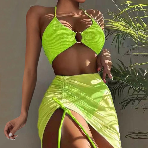 Women's Four-Piece Sexy Mesh Bikini Cover-Up Set