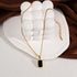 Classic Square Pendant Necklace in Gold
