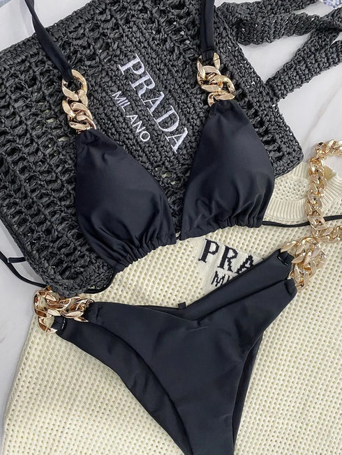 Triangle Halter Bikini Set for Women