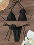Floral Halter Strappy Bikini Set for Women
