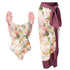 Floral Print One Piece Swimsuit for Women