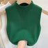 Chic Women's Sleeveless Cropped Tank Top - Half-Turtleneck