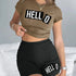 Hello Letter Print Two-Piece Set