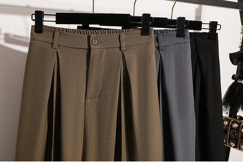 Plus Size Wide Leg Trousers for Women - Autumn 2024