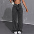 High Waist Loose Wide Leg Jeans in Ash Gray