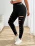 Plus Size Hollow Out High Waist Sports Pants