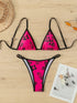 Floral Contrast Print Adjustable Bikini Set