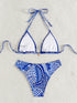 Floral Print Triangle Bikini Set with Brazilian Bottoms