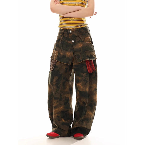 ZHIZOU Women's High Waist Camouflage Cargo Pants