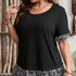 Plus Size Floral Print Short Sleeve Blouse