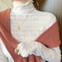 Lace Detail Turtleneck Long Sleeve Blouse