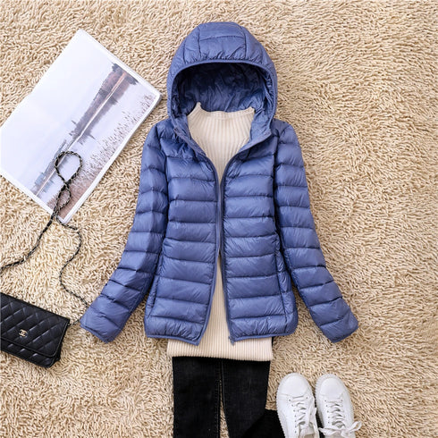 Women’s Lightweight Hooded Puffer Jacket in 15 Colours