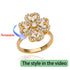 Four Clover Rotating Anxiety Ring - Adjustable Gold