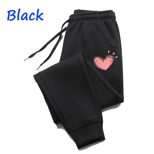 Heart Printed Jogger Sweatpants for Women