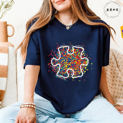 Trendy Women's Autism Awareness Graphic T-Shirt
