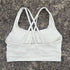 Solid Colour Cross Back Sports Bra with Multiple Straps