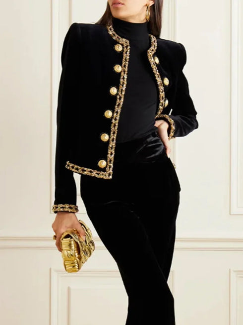 Plus Size Luxury Silk Velvet Jacket for Women