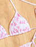 Floral Print Triangle Bikini Set with Brazilian Bottoms
