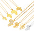 Anniyo Africa Map Pendant Necklace - Silver & Gold
