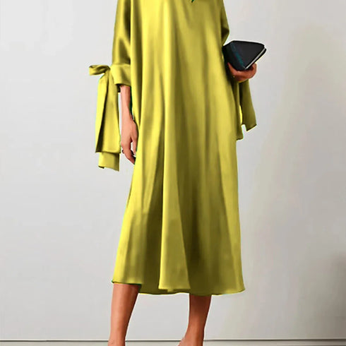 Women Floral Elegant Plus Size Midi Dress Lace Up Flare Sleeve Vintage Summer Wedding Casual Dress