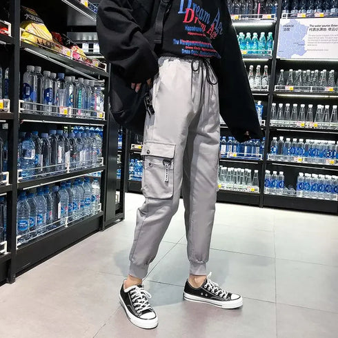 Women's Black Cargo Pants with Pockets