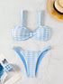 Blue Striped Two-Piece Bikini Set